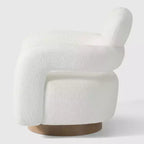 Fauteuil pivotant WestinTrends Alexandria mi-siècle moderne en fausse fourrure de mouton
