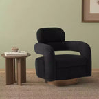 Fauteuil pivotant WestinTrends Alexandria mi-siècle moderne en fausse fourrure de mouton