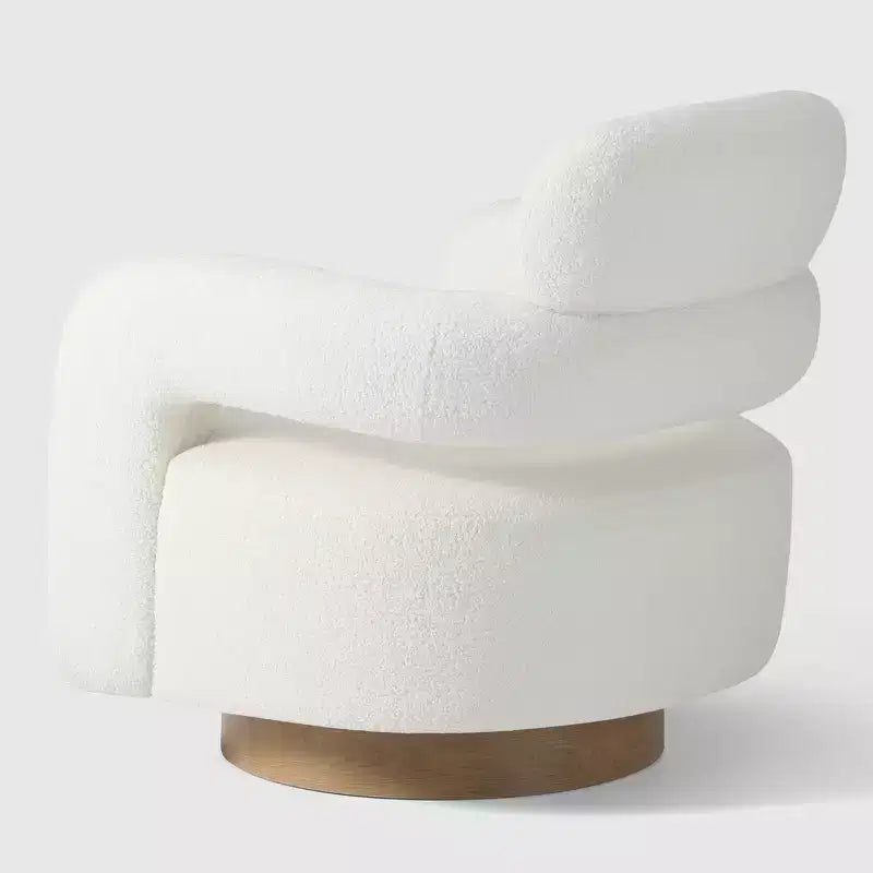 Fauteuil pivotant WestinTrends Alexandria mi-siècle moderne en fausse fourrure de mouton