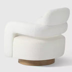 Fauteuil pivotant WestinTrends Alexandria mi-siècle moderne en fausse fourrure de mouton