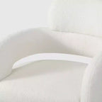 Fauteuil pivotant WestinTrends Alexandria mi-siècle moderne en fausse fourrure de mouton
