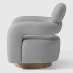 Fauteuil pivotant WestinTrends Alexandria mi-siècle moderne en fausse fourrure de mouton