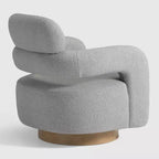 Fauteuil pivotant WestinTrends Alexandria mi-siècle moderne en fausse fourrure de mouton