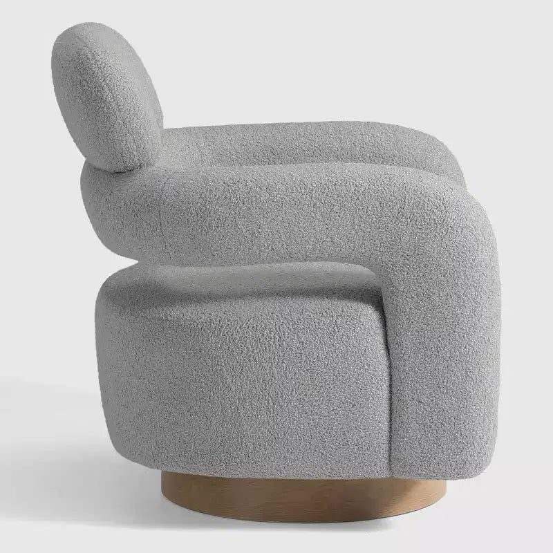 Fauteuil pivotant WestinTrends Alexandria mi-siècle moderne en fausse fourrure de mouton