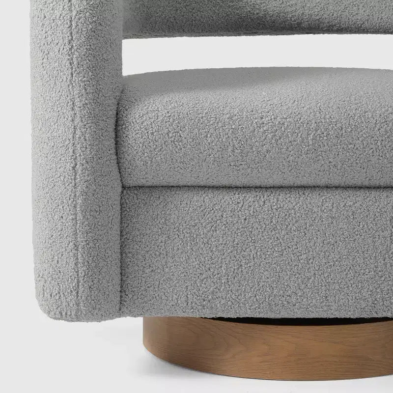 Fauteuil pivotant WestinTrends Alexandria mi-siècle moderne en fausse fourrure de mouton