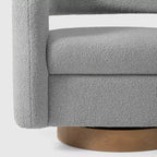 Fauteuil pivotant WestinTrends Alexandria mi-siècle moderne en fausse fourrure de mouton