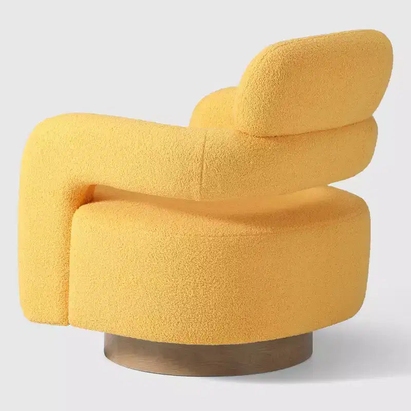 Fauteuil pivotant WestinTrends Alexandria mi-siècle moderne en fausse fourrure de mouton