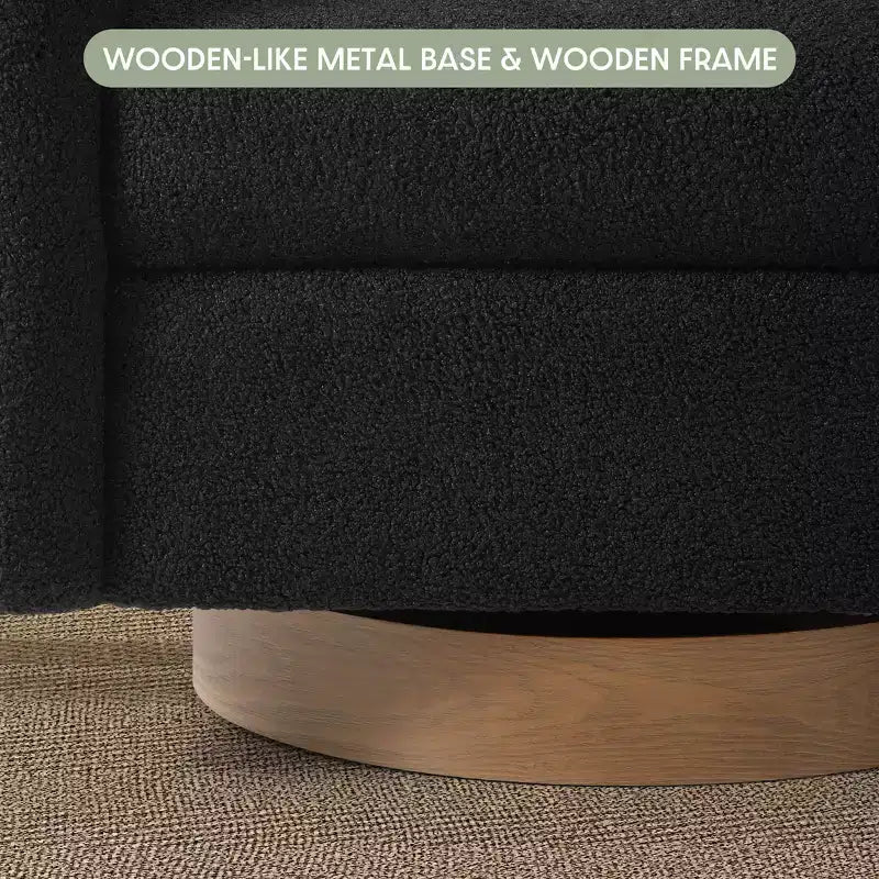 Fauteuil pivotant WestinTrends Alexandria mi-siècle moderne en fausse fourrure de mouton