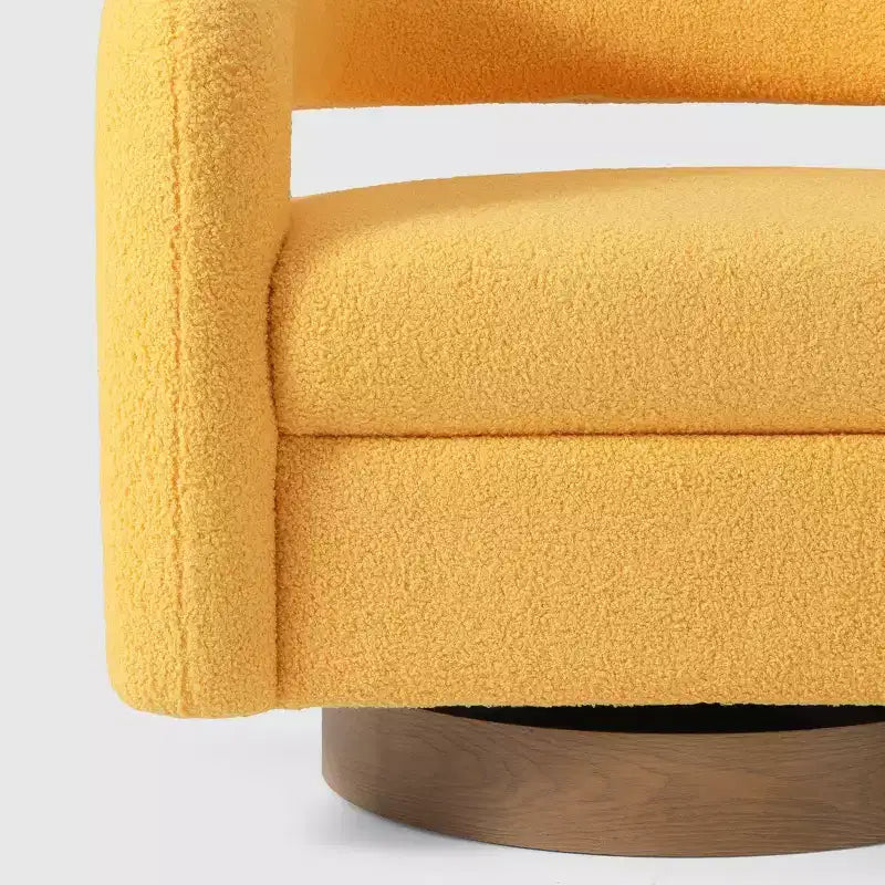 Fauteuil pivotant WestinTrends Alexandria mi-siècle moderne en fausse fourrure de mouton