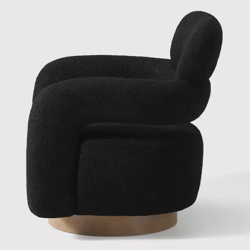 Fauteuil pivotant WestinTrends Alexandria mi-siècle moderne en fausse fourrure de mouton