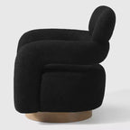 Fauteuil pivotant WestinTrends Alexandria mi-siècle moderne en fausse fourrure de mouton