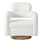 Fauteuil pivotant WestinTrends Alexandria mi-siècle moderne en fausse fourrure de mouton