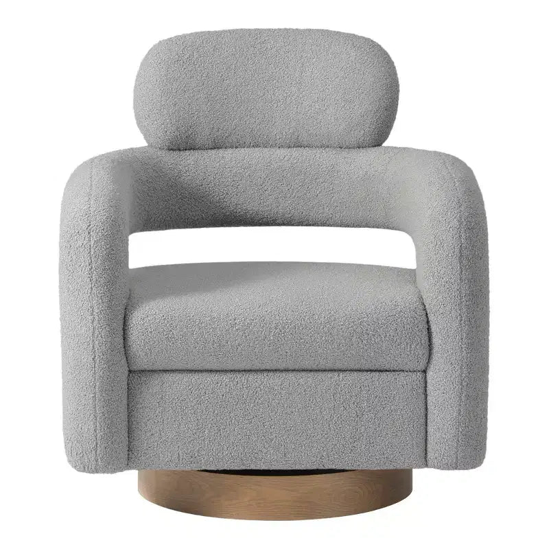 Fauteuil pivotant WestinTrends Alexandria mi-siècle moderne en fausse fourrure de mouton