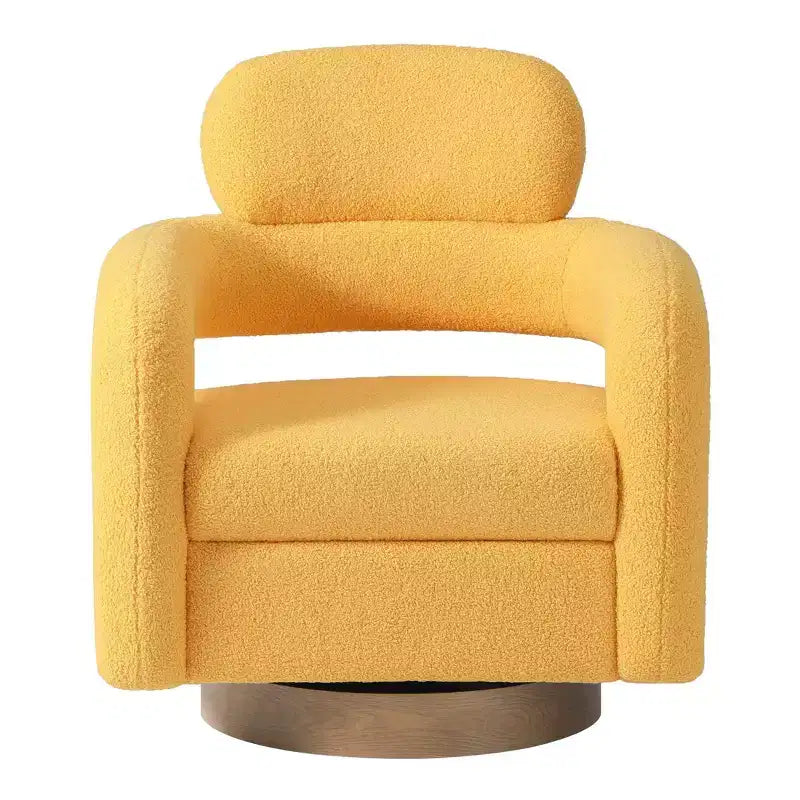 Fauteuil pivotant WestinTrends Alexandria mi-siècle moderne en fausse fourrure de mouton