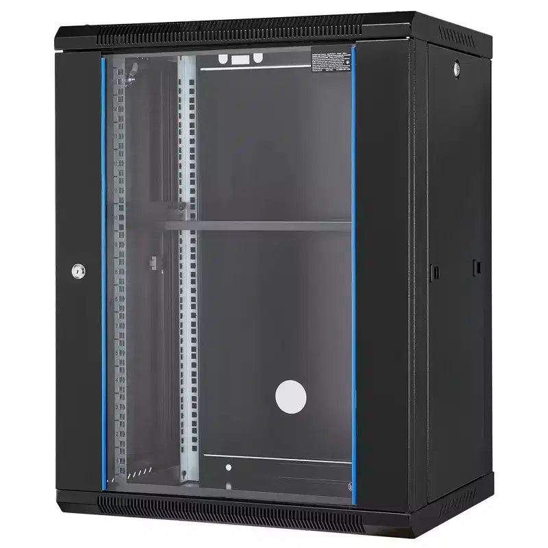 VEVOR 15U Wall Mount Network Cabinet, 500 lbs Max. Ground Load Capacity, Server Rack Cabinet Enclosure with Locking Tempered Glass Door, Side Panels
