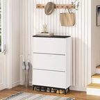Shoe Cabinet, Shoe Storage Cabinet with 3 Flip Drawers, 47 In Tall Freestanding Shoes Racks