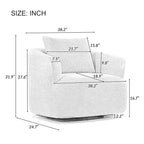 Fauteuil baquet pivotant rembourré Whisen 38.2 avec oreiller