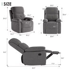 Petit fauteuil inclinable manuel pour adultes femmes, pour salon petits espaces