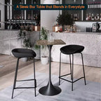 Table de salle à manger LeisureMod Verve 24 carrés, hauteur bar - Table de comptoir moderne avec plateau en MDF et piètement colonne noir pour cuisine, maison et pub