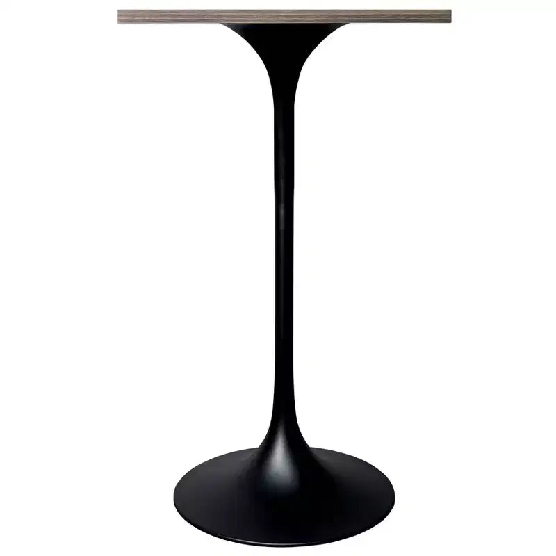 Table de salle à manger LeisureMod Verve 24 carrés, hauteur bar - Table de comptoir moderne avec plateau en MDF et piètement colonne noir pour cuisine, maison et pub