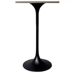 Table de salle à manger LeisureMod Verve 24 carrés, hauteur bar - Table de comptoir moderne avec plateau en MDF et piètement colonne noir pour cuisine, maison et pub