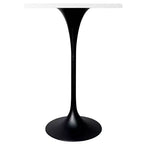 Table de salle à manger LeisureMod Verve 24 carrés, hauteur bar - Table de comptoir moderne avec plateau en MDF et piètement colonne noir pour cuisine, maison et pub