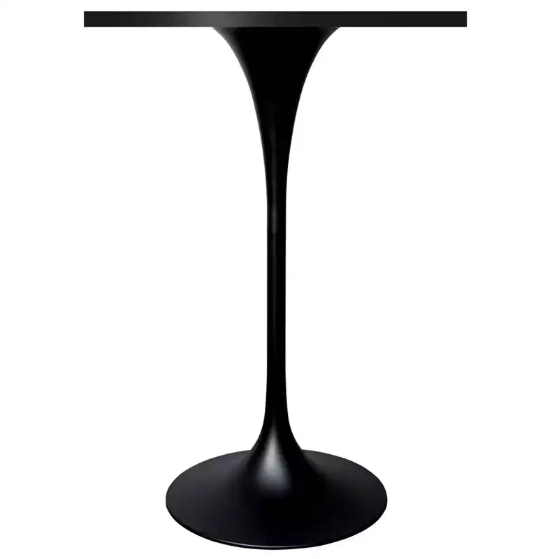 Table de salle à manger LeisureMod Verve 24 carrés, hauteur bar - Table de comptoir moderne avec plateau en MDF et piètement colonne noir pour cuisine, maison et pub