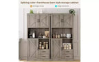 Meuble de cuisine avec support pour micro-ondes et tiroirs - Grand buffet de bar, étagères réglables, grand rangement en bois pour salle à manger, salon