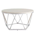 Luna Faux Stone Round Coffee Table - Silver - SEI