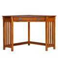 Hughton Corner Computer Desk - Mission Oak - Brown - SEI