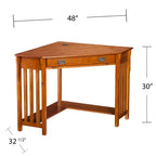 Bureau d'angle pour ordinateur Hughton – Chêne Mission – Marron – SEI