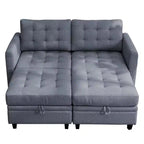 Canapé modulable convertible Mjkone avec accoudoir réglable, pouf de rangement mobile