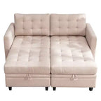 Canapé modulable convertible Mjkone avec accoudoir réglable, pouf de rangement mobile