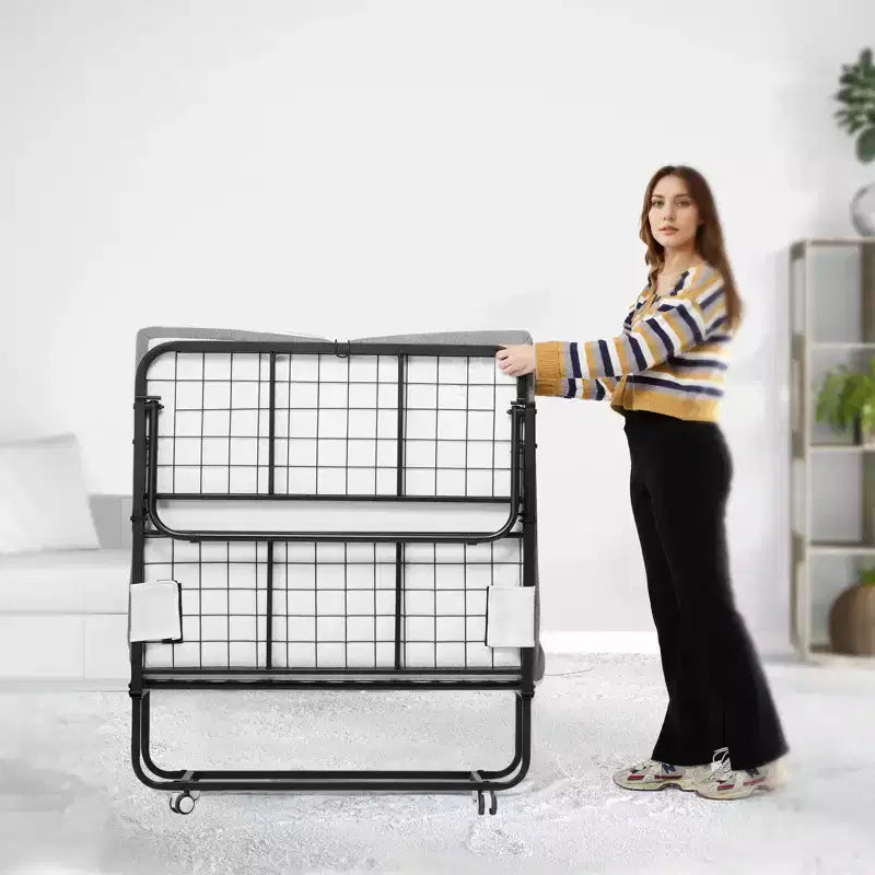 Lit pliant VEVOR, lit pliant de 96,5 cm x 190,5 cm avec matelas de 10 cm, lit pliant simple avec cadre métallique robuste et matelas en mousse à mémoire de forme