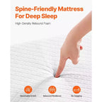 Lit pliant VEVOR, lit pliant de 96,5 cm x 190,5 cm avec matelas de 10 cm, lit pliant simple avec cadre métallique robuste et matelas en mousse à mémoire de forme