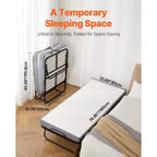 Lit pliant VEVOR, lit pliant de 79 x 190 cm avec matelas de 12,7 cm, lit pliant de taille individuelle avec cadre en métal robuste et matelas en mousse à mémoire de forme