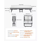 Lit pliant VEVOR, lit pliant de 79 x 190 cm avec matelas de 12,7 cm, lit pliant de taille individuelle avec cadre en métal robuste et matelas en mousse à mémoire de forme