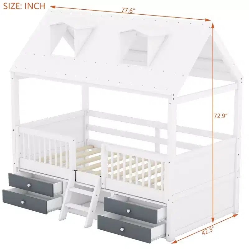 Cadre de lit Whisen Wood Bed House