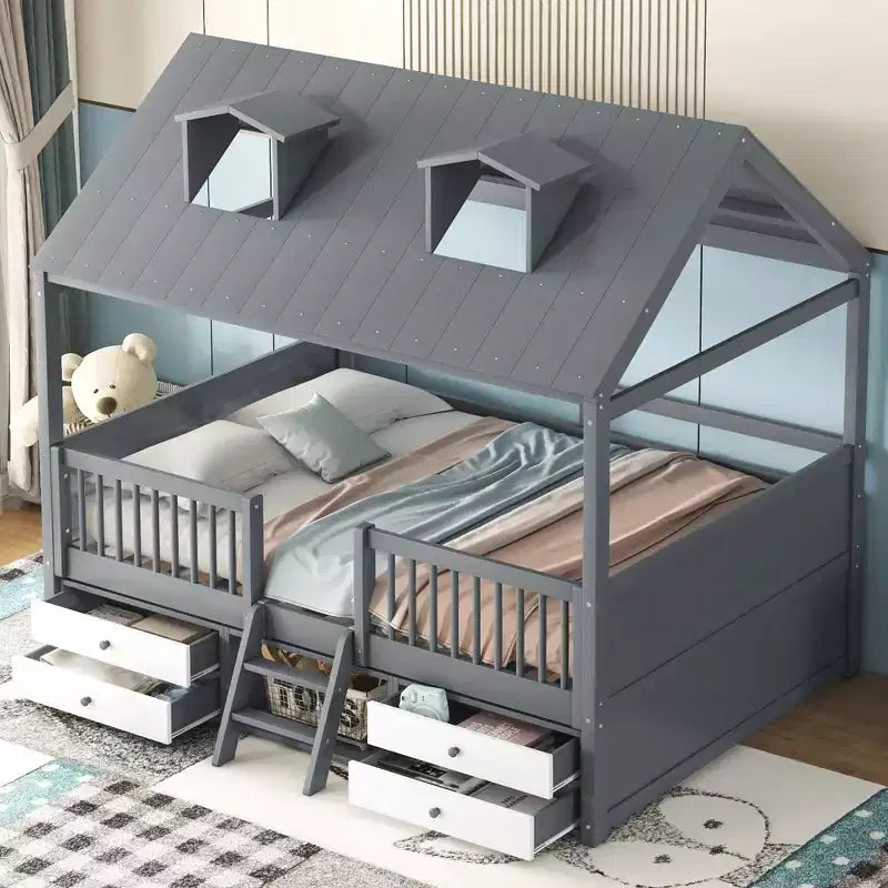 Cadre de lit Whisen Wood Bed House