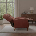 Fauteuil inclinable Art Leon style milieu de siècle, chaise longue en similicuir avec pieds en bois