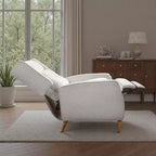 Fauteuil inclinable Art Leon style milieu de siècle, chaise longue en similicuir avec pieds en bois