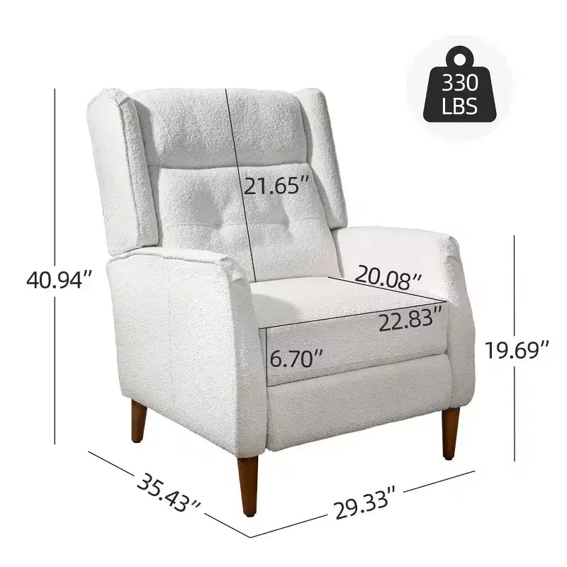 Fauteuil inclinable Art Leon style milieu de siècle, chaise longue en similicuir avec pieds en bois