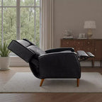 Fauteuil inclinable Art Leon style milieu de siècle, chaise longue en similicuir avec pieds en bois