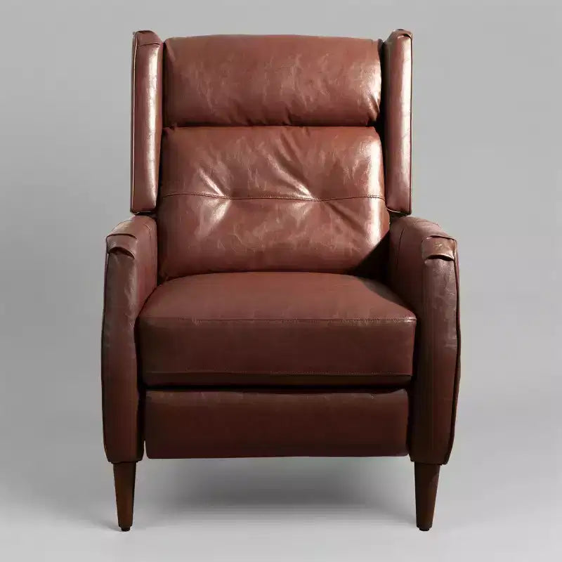 Fauteuil inclinable Art Leon style milieu de siècle, chaise longue en similicuir avec pieds en bois