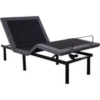 Cadre de lit ajustable, Sommier électrique avec massage, Inclinaison tête et pieds, Télécommande sans fil, 2 ports USB intégrés, Veilleuse LED