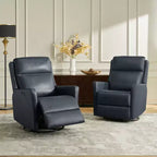 Fauteuil inclinable électrique de transition en cuir véritable Mario avec ports USB, lot de 2 | ART OF LIVING DESIGNS-MARINE