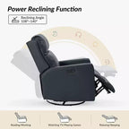 Fauteuil inclinable électrique de transition en cuir véritable Mario avec ports USB, lot de 2 | ART OF LIVING DESIGNS-MARINE