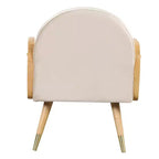 Chaises de salle à manger avec dossier et assise en mousse, accoudoirs en rotin, chaise d'appoint en rotin avec pieds en métal, fauteuil du milieu du siècle