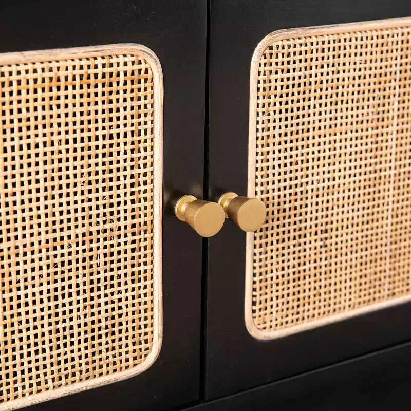 Meuble TV Mursley avec rangement - Noir - SEI