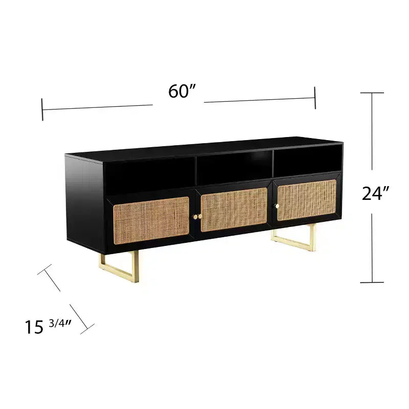 Meuble TV Mursley avec rangement - Noir - SEI